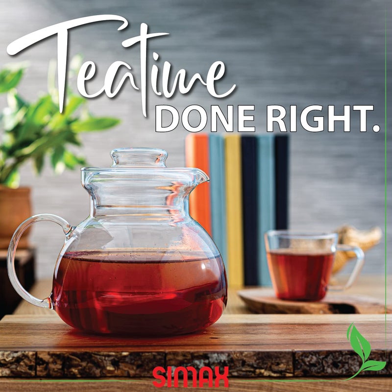 SIMAX إبريق شاي زجاجي سيمكس للموقد، غلاية شاي زجاجية للموقد، أباريق شاي للموقد، غلايات آمنة للموقد والميكروويف، إبريق شاي زجاجي شفاف مع صنبور لحفلة الشاي، 1.5 لتر / 6 أكواب من أباريق الشاي - Image 4